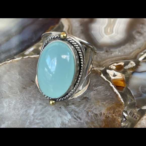 JOYA by Judy Crowell Aqua Chalcedony Ring Size 7 - Picture 7 of 11